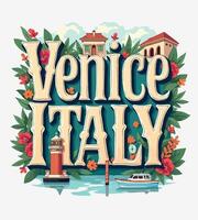 a tshirt design for venice is for venice italy vector