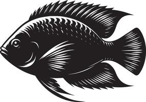 Big Fish Silhouette isolated on white background Minimalist fish shape 05 vector