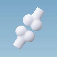 3d Realistic Bone joint icon vector