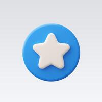 3d Realistic star button icon vector
