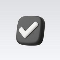 3d Realistic Check mark button vector