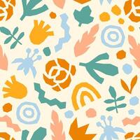 Cut Out Botanical Seamless Pattern vector