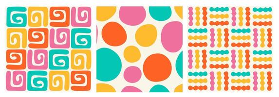 Playful Abstract Seamless Patterns Set vector
