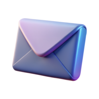 Gradient envelope 3d rendered icon isolated on the transparent background png