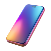 Gradient smartphone 3d rendered icon isolated on the transparent background png