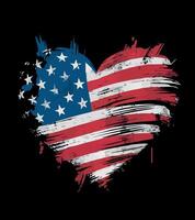a heart with the american flag on it vector