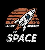 a space shuttle is printed on a black background. vector