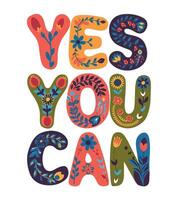 a colorful poster with the words you can you on it. vector