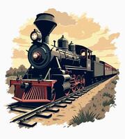 a drawing of a train with the word the word on it. vector