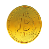 Bitcoin isolated on transparent background, Bitcoin cut out, Cryptocurrency symbol, Digital currency BTC, 3D rendering. png