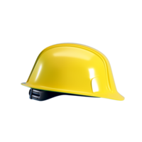 Yellow hard hat isolated on transparent background, 3d render. Yellow helmet cutout on transparent backdrop for Labour Day concept. png