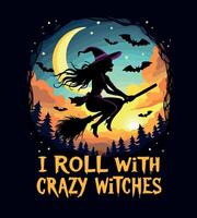 a witch with a witch on her hat with witch hats on it vector