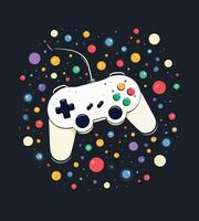 a game controller with a colorful background and a colorful pattern. vector