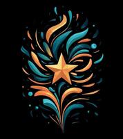 a colorful star with a star on it vector