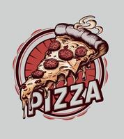 a picture of a pizza with a red circle around it vector
