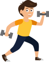 man exercise with dumbbel for health illustration design transparency background png