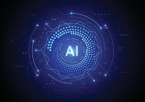 Artificial intelligence chipset on circuit board in futuristic concept technology artwork for web, banner, card, cover vector