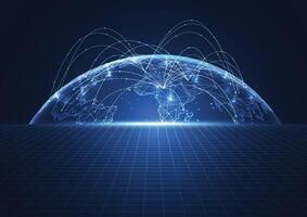 Global network connection. World map point and line composition concept of global business vector