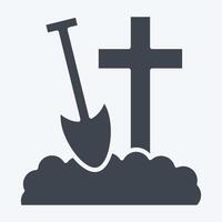 Icon Bury. related to Seath symbol. glyph style. simple illustration vector