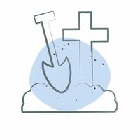 Icon Bury. related to Seath symbol. Color Spot Style. simple illustration vector