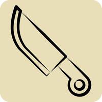 Icon Knife. related to War Military symbol. hand drawn style. simple illustration vector