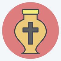 Icon Ashes. related to Seath symbol. color mate style. simple illustration vector