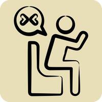 Icon Grief. related to Seath symbol. hand drawn style. simple illustration vector