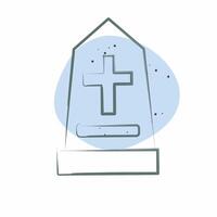 Icon Memorial. related to Seath symbol. Color Spot Style. simple illustration vector