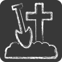 Icon Bury. related to Seath symbol. chalk Style. simple illustration vector