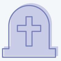 Icon Tombstone. related to Seath symbol. two tone style. simple illustration vector