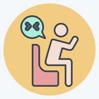 Icon Grief. related to Seath symbol. color mate style. simple illustration vector