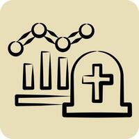 Icon Mortality. related to Seath symbol. hand drawn style. simple illustration vector