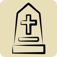 Icon Memorial. related to Seath symbol. hand drawn style. simple illustration vector