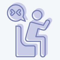 Icon Grief. related to Seath symbol. two tone style. simple illustration vector