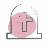 Icon Tombstone. related to Seath symbol. Color Spot Style. simple illustration vector