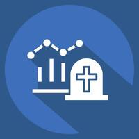 Icon Mortality. related to Seath symbol. long shadow style. simple illustration vector