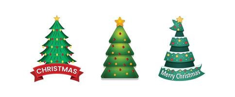 Set of Christmas Trees Template vector