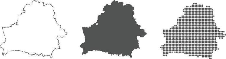 Belarus map in outline, grey color, dotted style vector