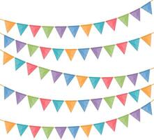 Bunting flags on white background vector