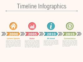 Timeline infographics design with arrows, process diagram vector