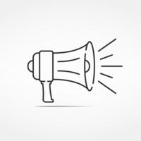 Minimal megaphone line icon vector