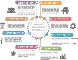 Circle diagram design template with eight elements vector