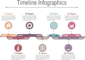 Timeline infographics design template with different time intervals vector