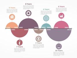 Timeline infographics design template with circles vector