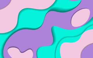 Abstract modern gradient paper cut wave background with shadow decoration. Minimal style dynamic wave pattern creative design. vector