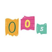 Cute hand drawn lettering with 00s with anonymous numbers and letter in Y2k aesthetic. Retro typography of 2000s years with alphabet cut out from newspapers, journals, magazines. Nostalgic, 00s vibes. vector