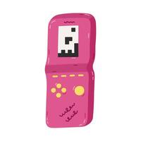 Cute cartoon retro game console from 90s and 00s. Retro tetris, electronic toy as badge of Y2k. Nostalgia for vintage and 1990s aesthetic, vibes. Hand drawn old game device isolated on white. vector