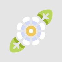 a flat icon of a flower with leaves vector