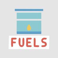 a fuel container with the word fuels on it vector