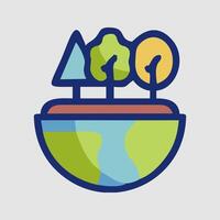 an icon of trees and a globe vector